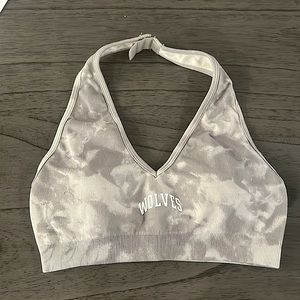 Darc Sport Loyalty Everson Seamless Halter Bra Cacti Cream Jumbo Marble Size M